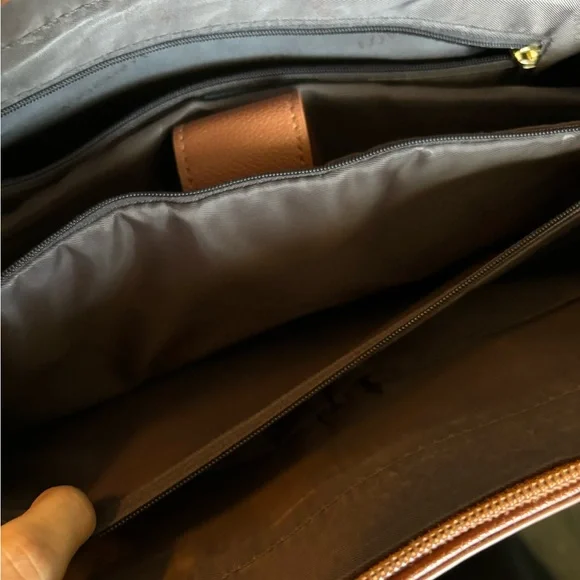 LOVEVOOK Laptop Tote Bag 15.6” Waterproof PU Leather Brown - Picture 7 of 16